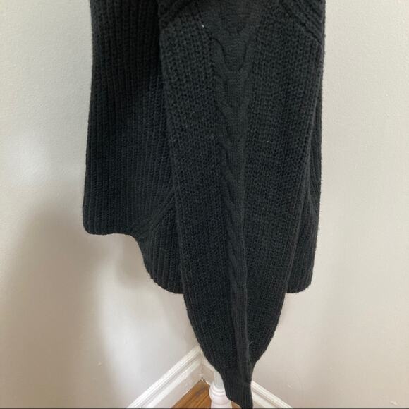 new Nordstrom BP. Braided Balloon Sleeve Sweater Black size XL - Picture 5 of 10